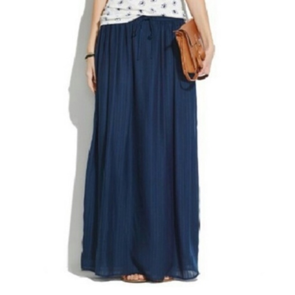 Madewell Skyward Navy Blue Maxi Skirt XS